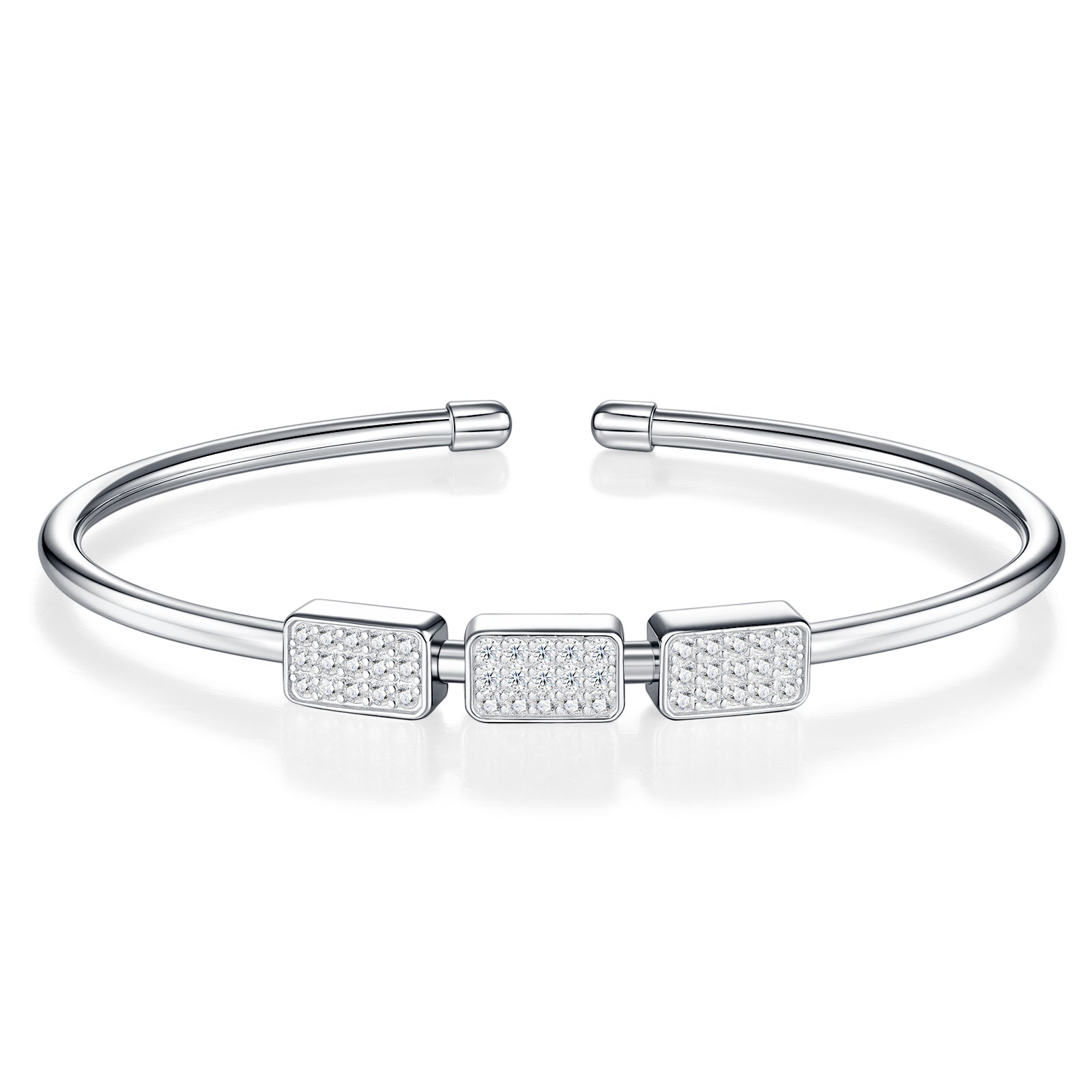Satin Trace Moissanite Cuff S925 Silver