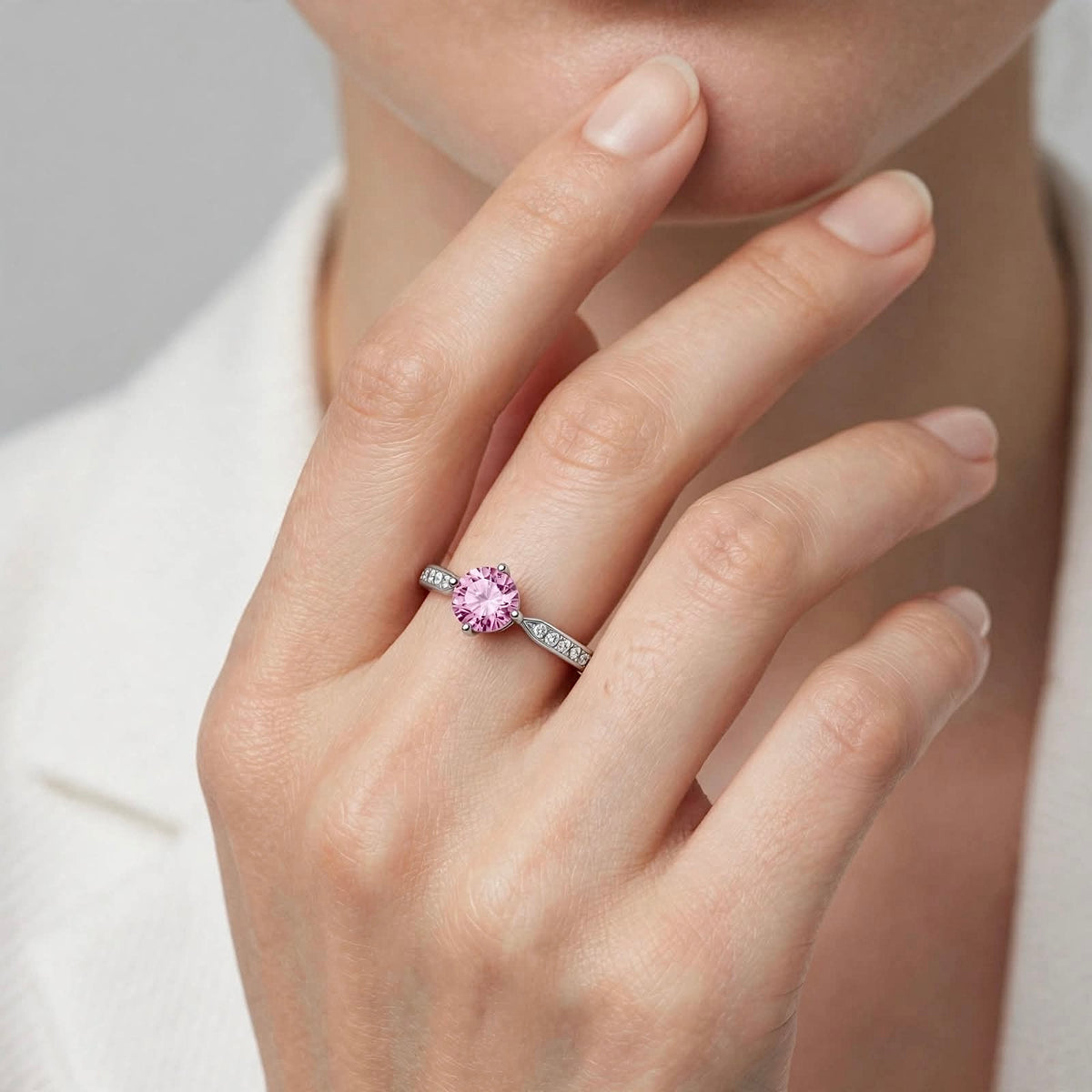 Pink Dreams Moissanite Ring