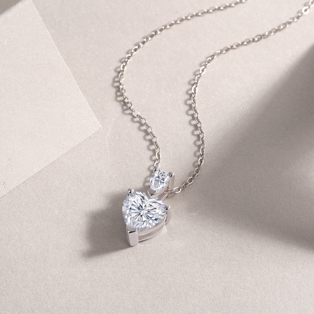 Love's Promise Moissanite Heart Necklace