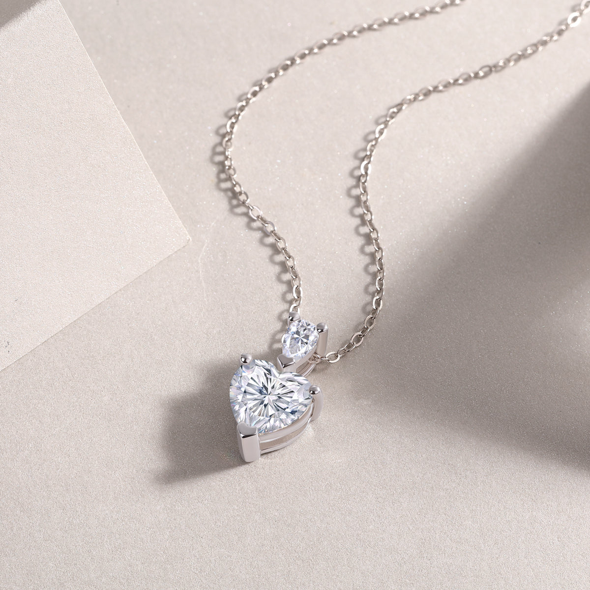 Love's Promise Moissanite Heart Necklace