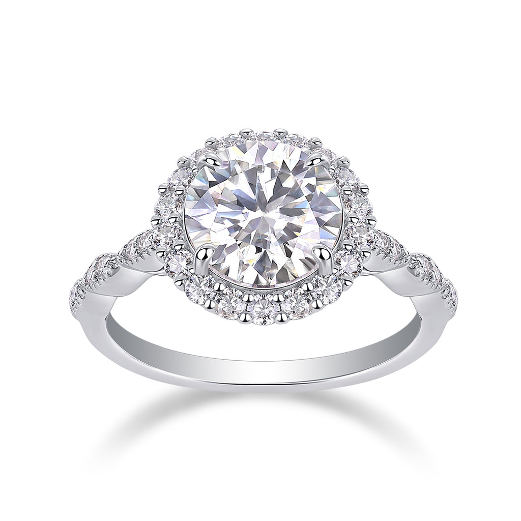 Zodiac Moissanite Ring 3ct Silver