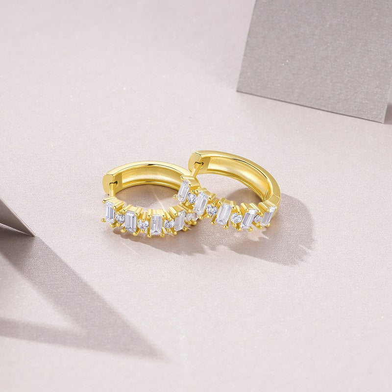 Meteor Song Moissanite Earrings Gold