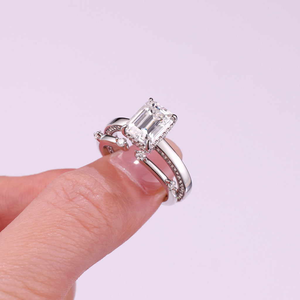 Dark Rift Ring Set - Moissanite S925 Silver