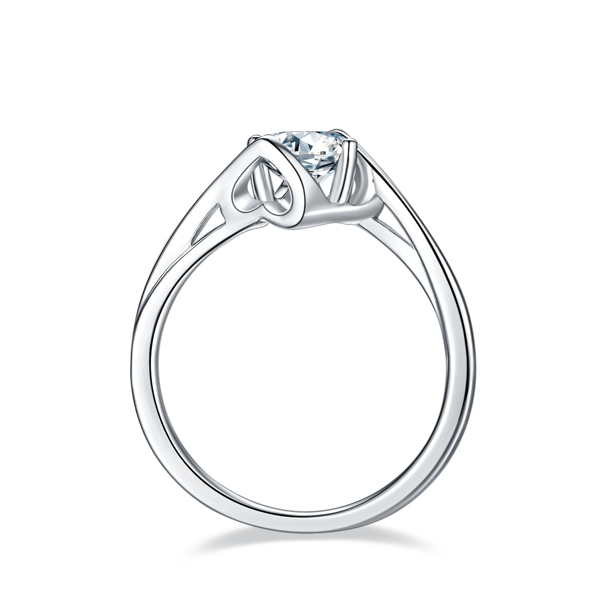Angel's Heart Ring - Moissanite 1ct Silver