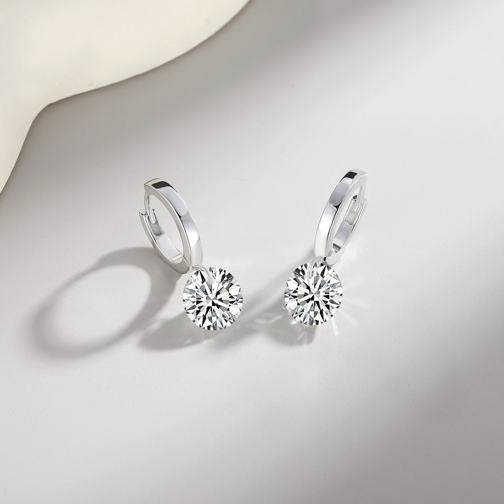 Cosmic Beat Moissanite Earrings 2ct Silver