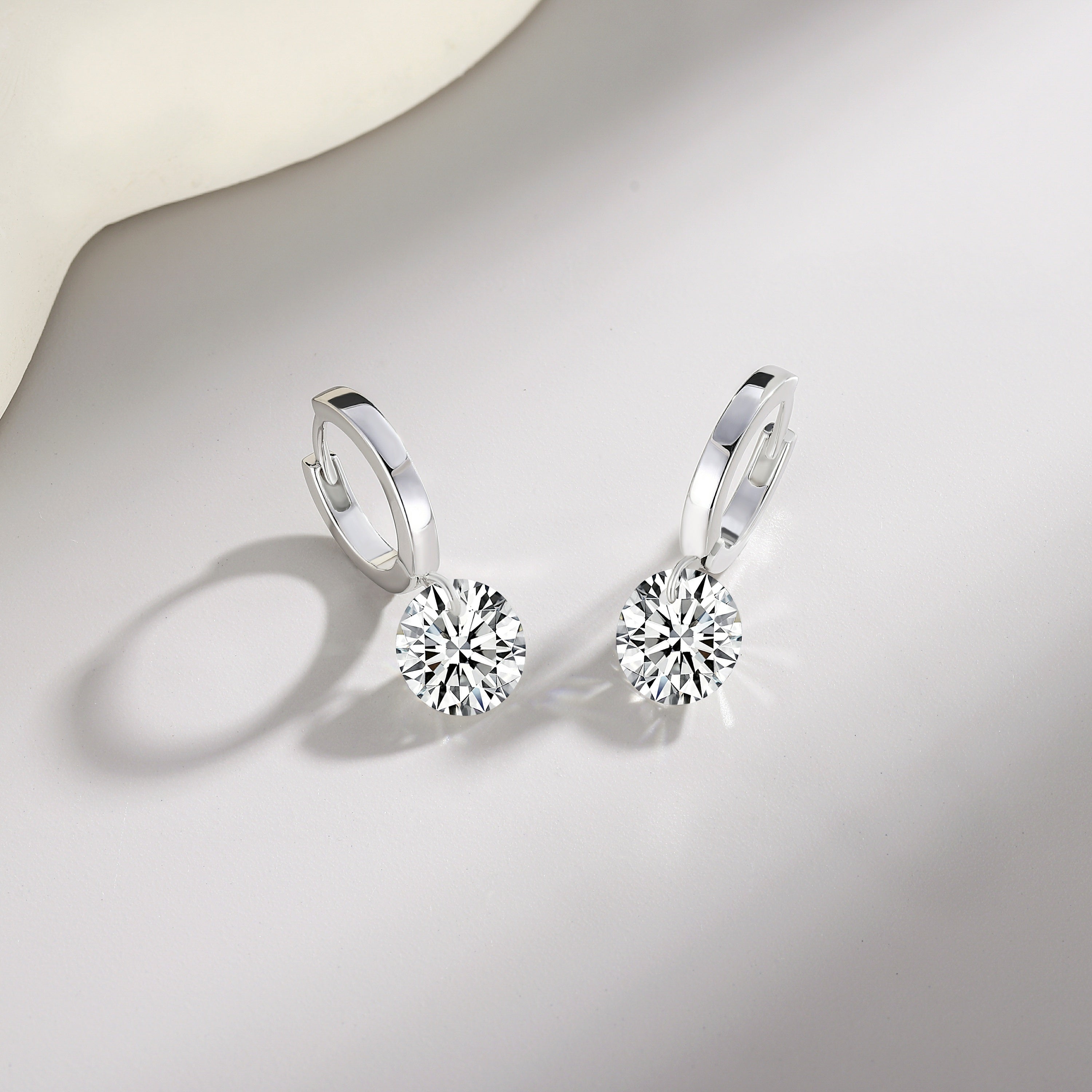 Cosmic Beat Moissanite Earrings 2ct Silver