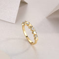 Golden Heart Ring Moissanite Gold-Plated