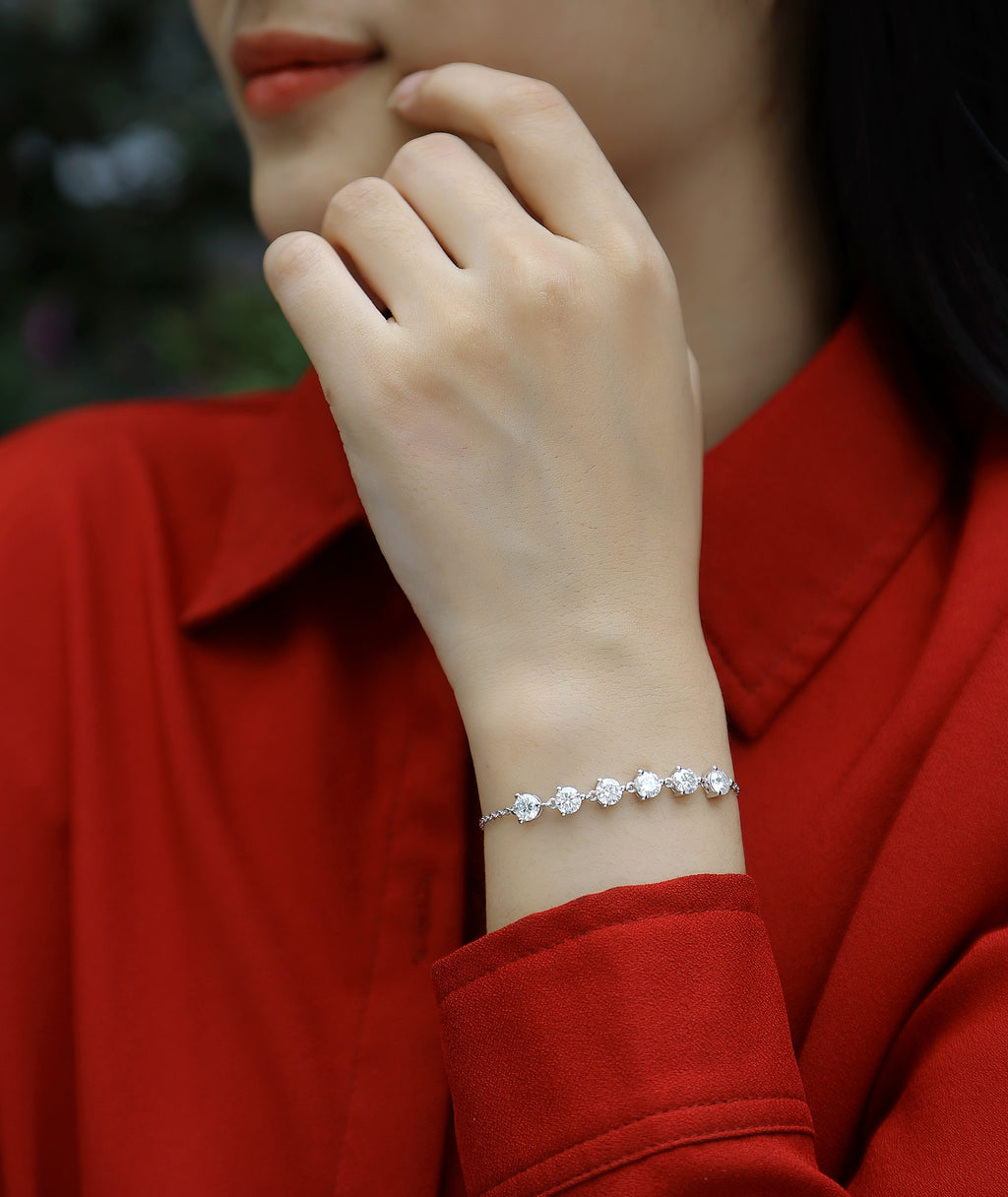 Moissanite Bracelet - 3ct S925 Silver 16cm