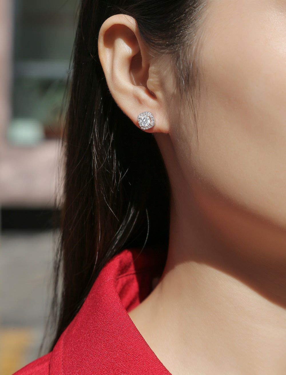 Nebula Drift Moissanite Stud Earrings 0.5ct