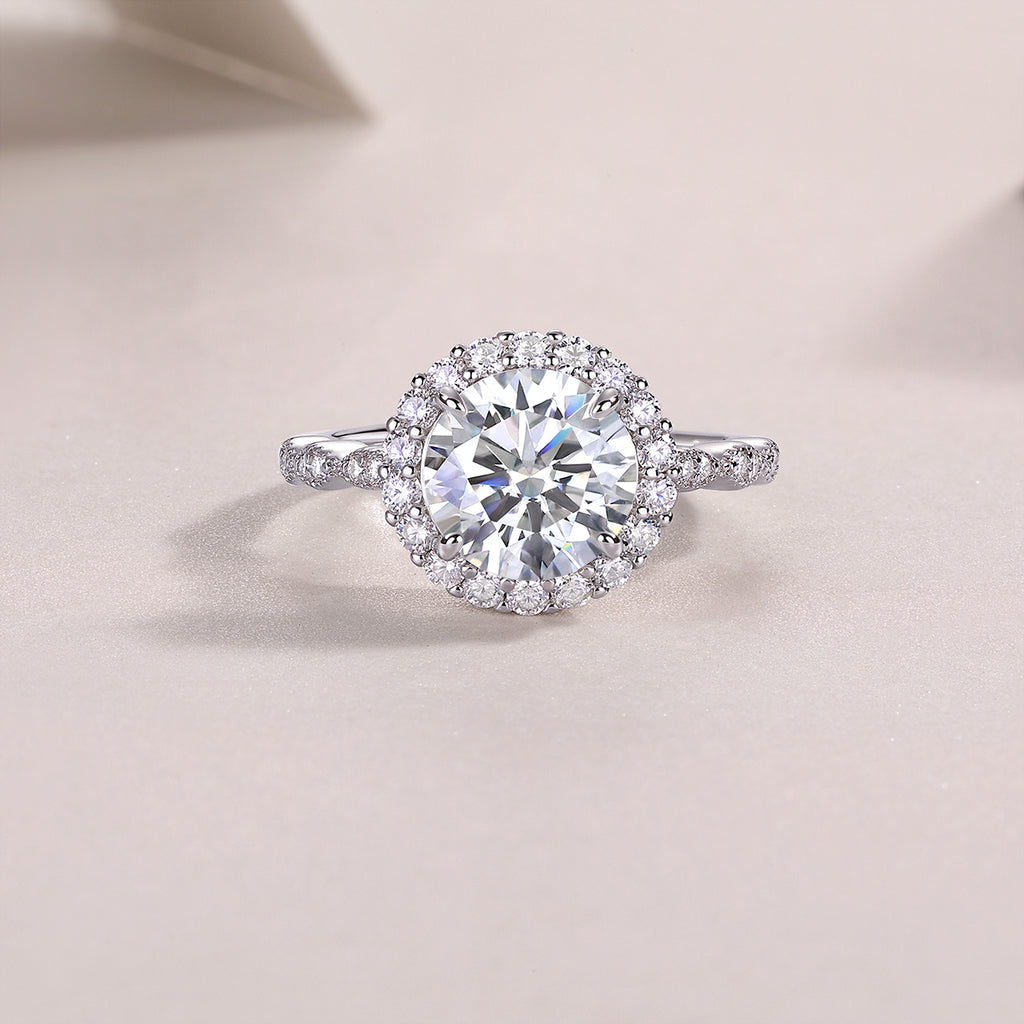 Zodiac Moissanite Ring 3ct Silver