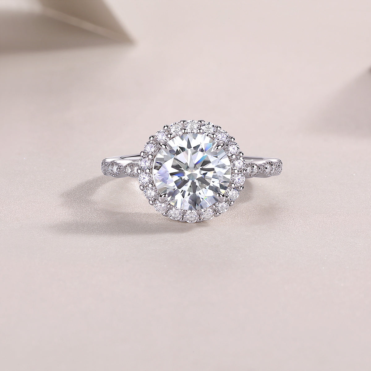 Zodiac Moissanite Ring 3ct Silver