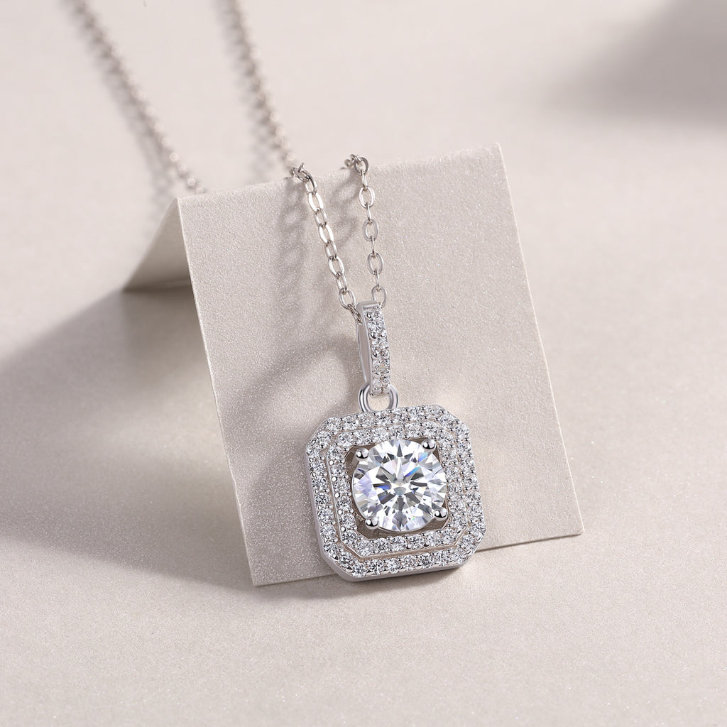 Amulet Vision Necklace - Moissanite 1ct Silver 40cm