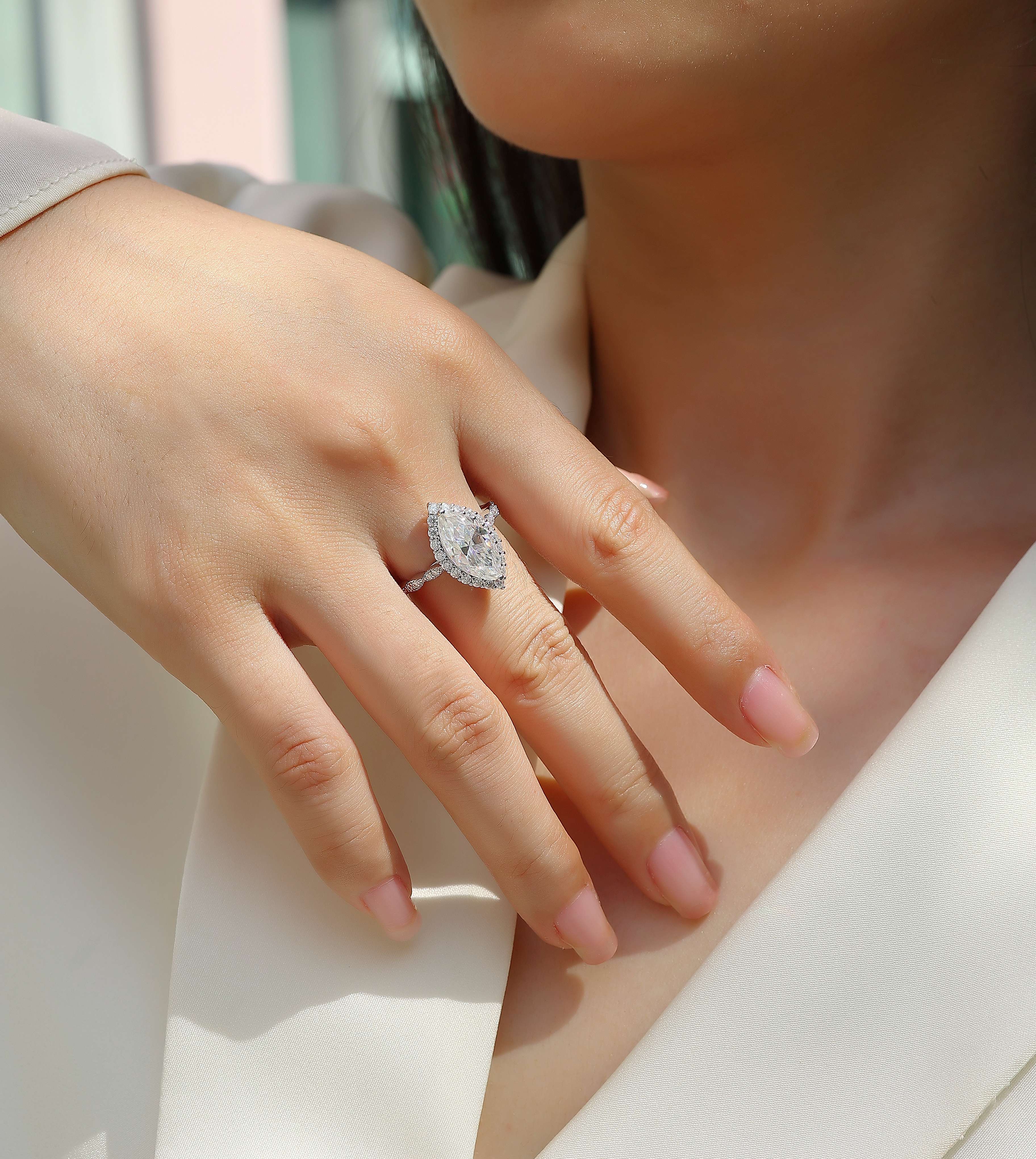 Heartbeat Moissanite Ring S925 Silver