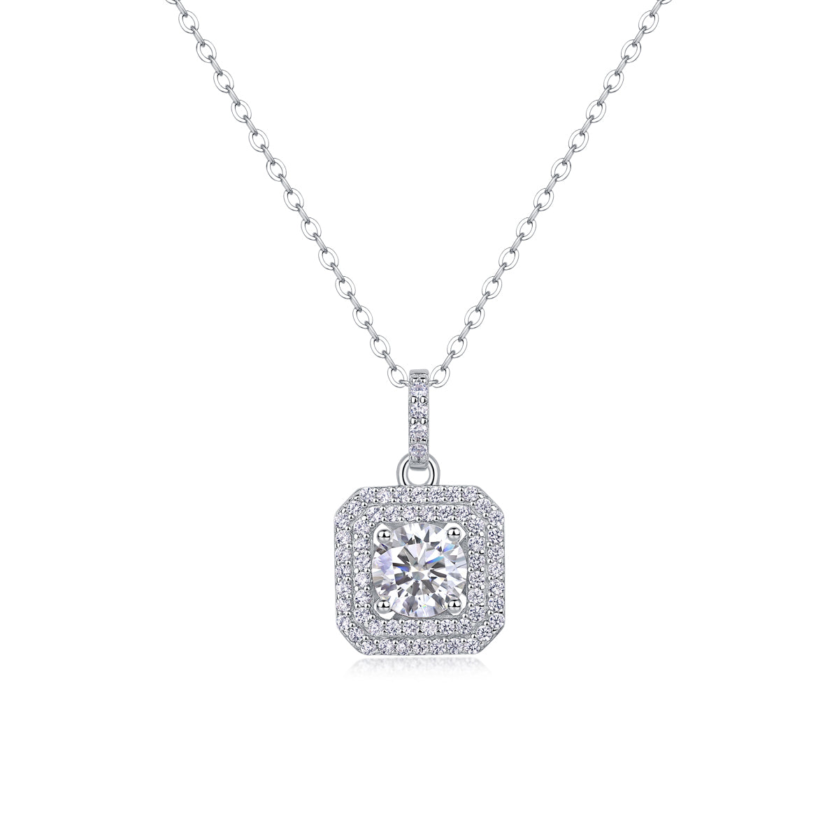Amulet Vision Necklace - Moissanite 1ct Silver 40cm