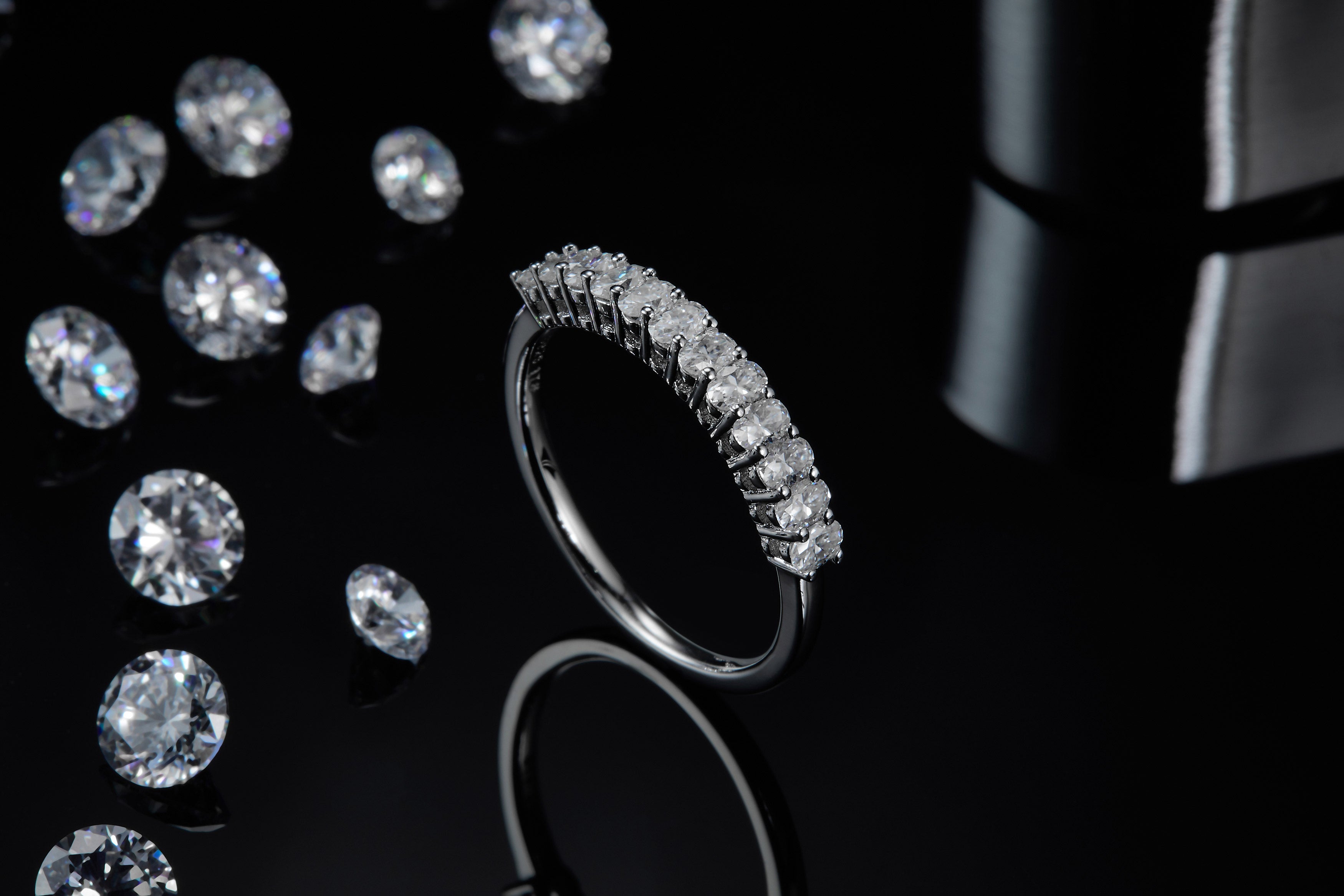 Shadow Bloom Moissanite Ring - S925 Silver