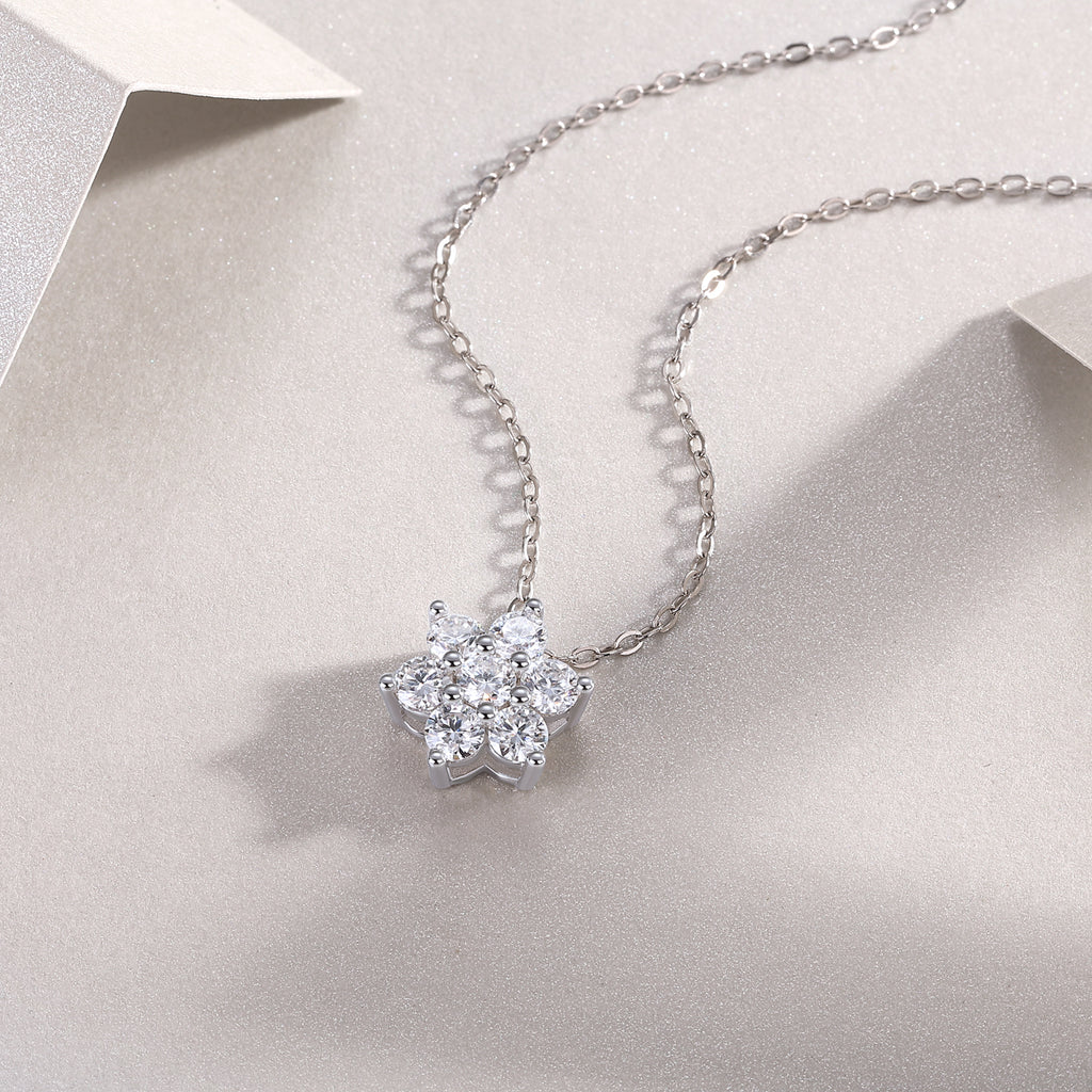 Winter Sparkle Moissanite Necklace - S925 Silver 40cm