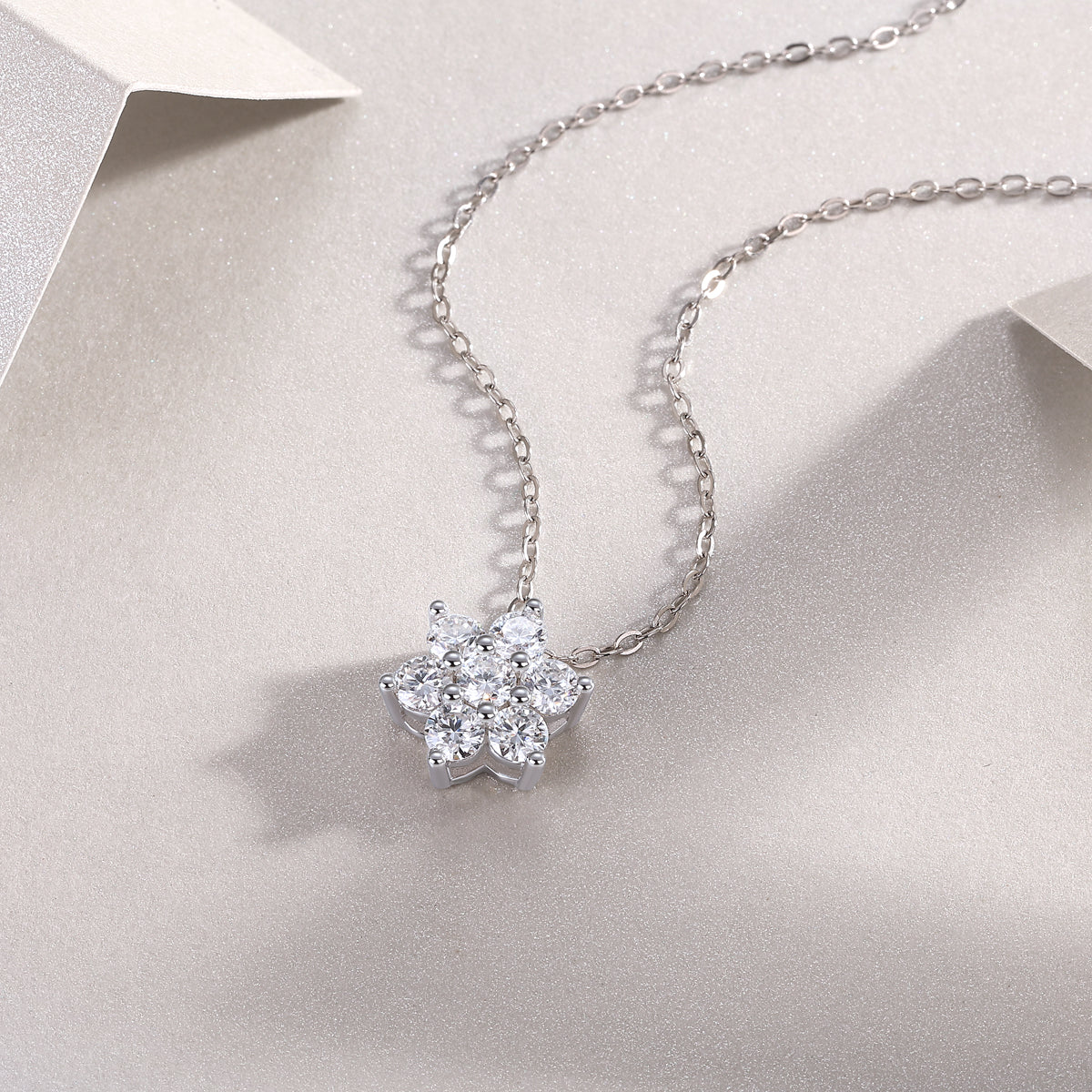 Winter Sparkle Moissanite Necklace - S925 Silver 40cm