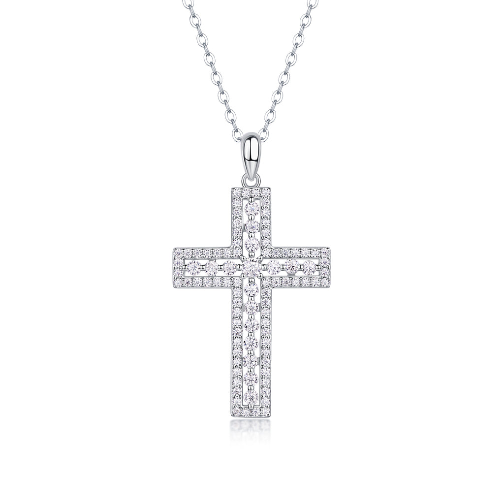 Divine Grace Moissanite Necklace - Silver 40cm