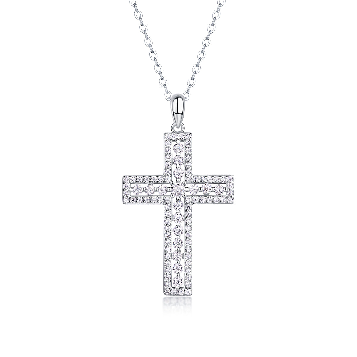 Divine Grace Moissanite Necklace - Silver 40cm