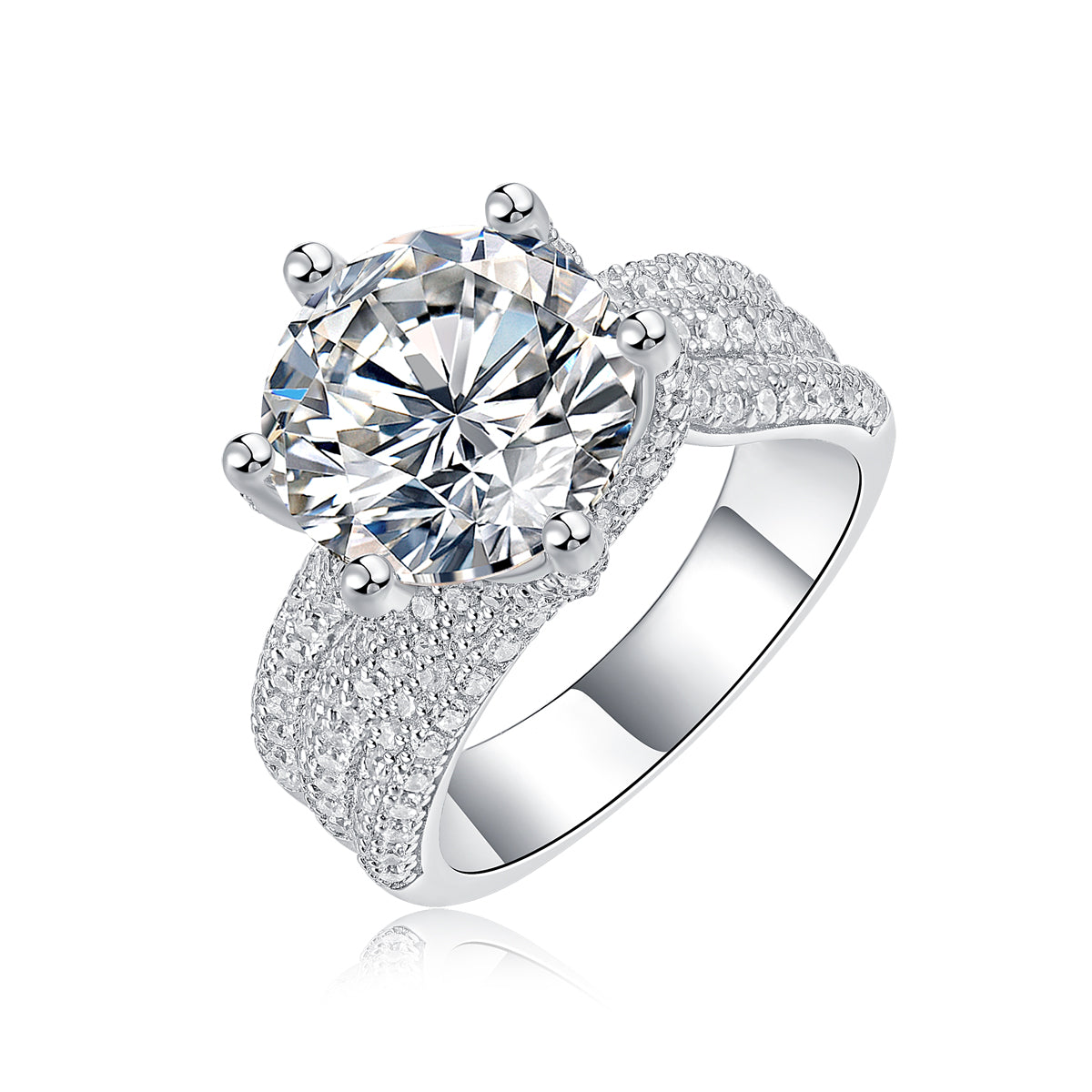 Eternal Vow Ring 5ct Moissanite Silver