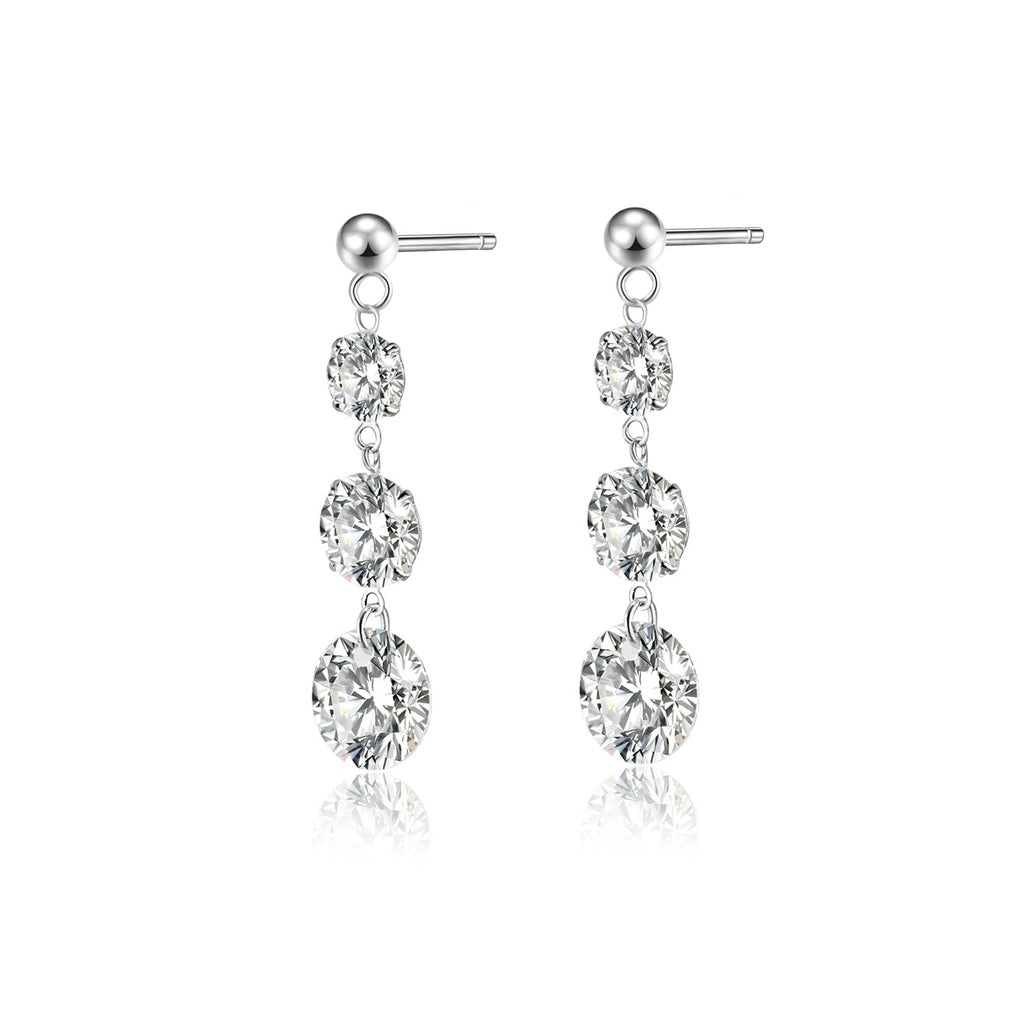 Moissanite Earrings 2ct Platinum Silver