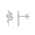 Mystic Serpent Moissanite Stud Earrings Silver