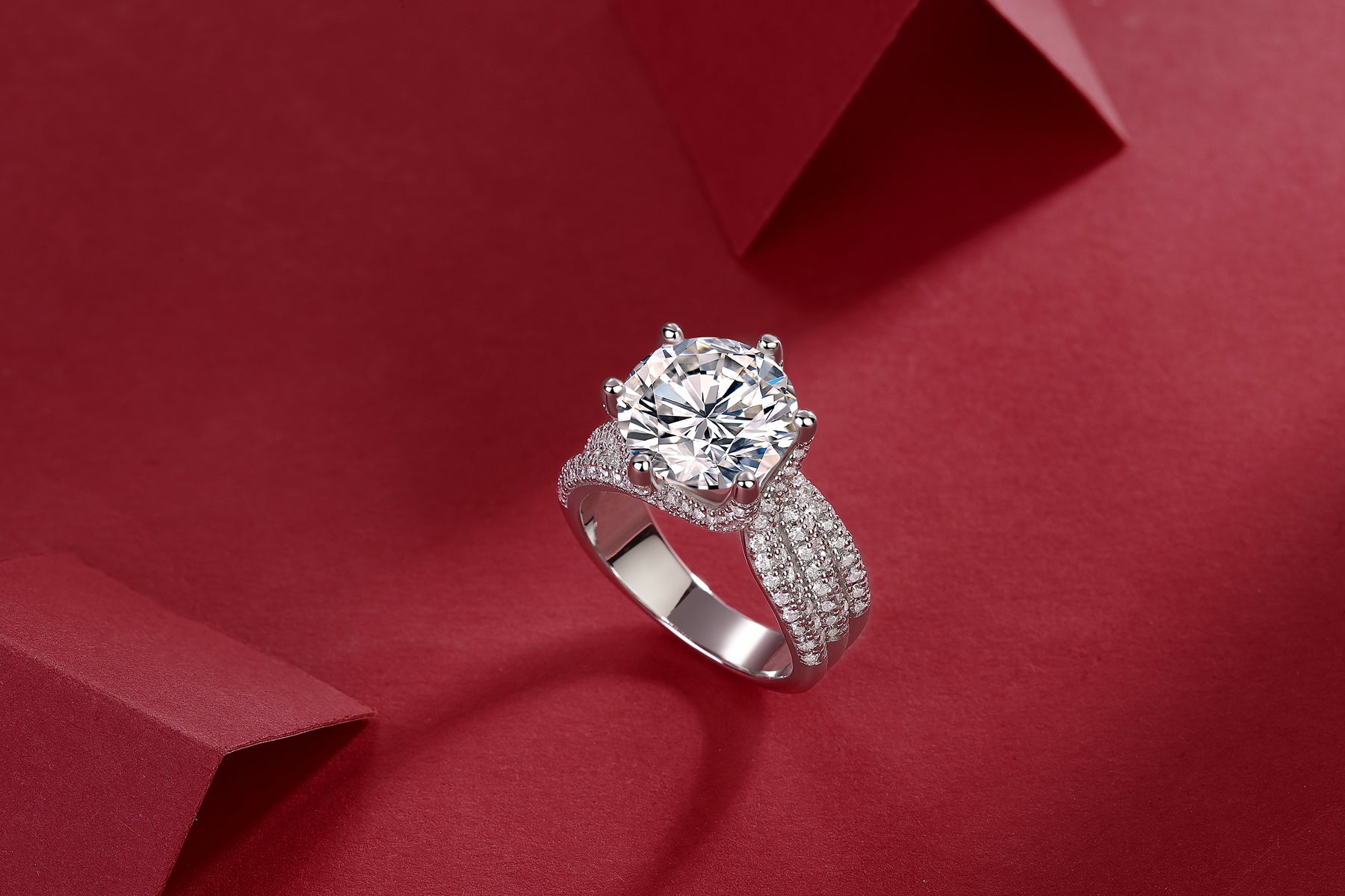 Eternal Vow Ring 5ct Moissanite Silver