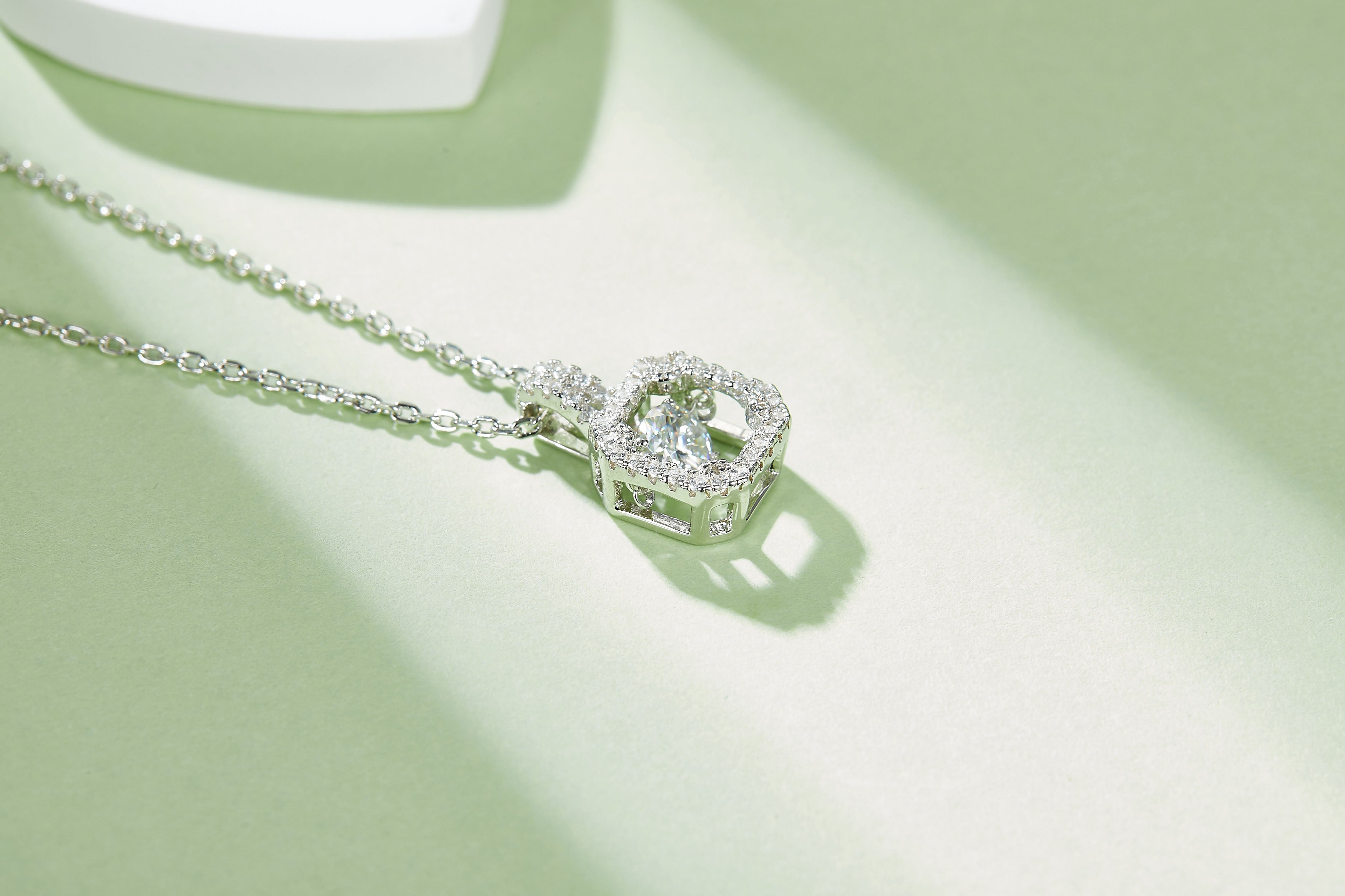 Metallic Muse Moissanite Necklace 0.5ct Silver