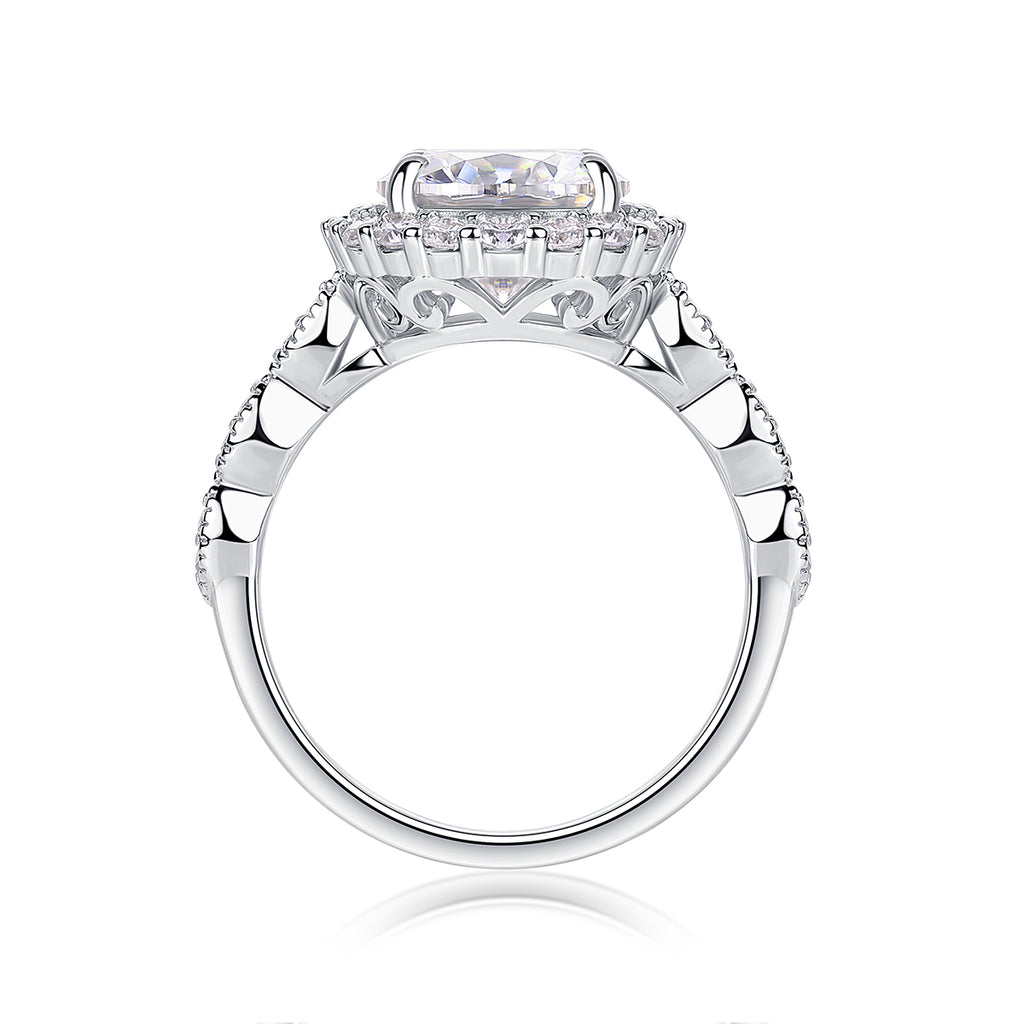 Zodiac Moissanite Ring 3ct Silver