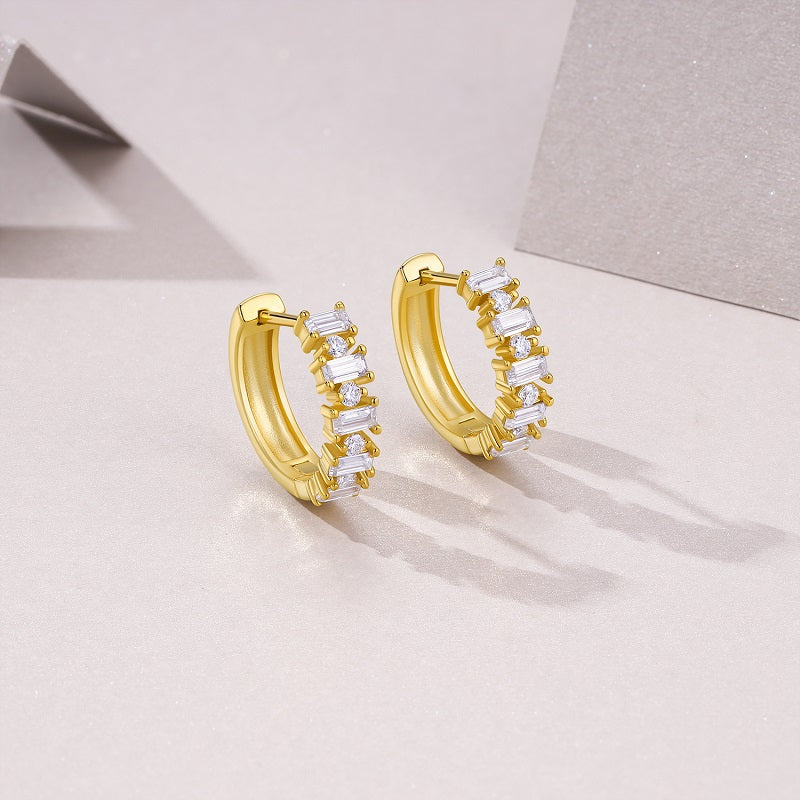 Meteor Song Moissanite Earrings Gold