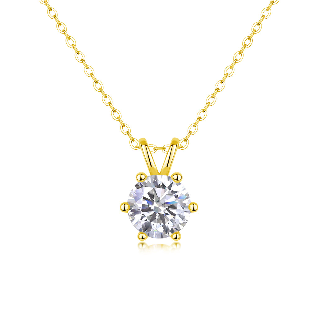Capella Moissanite Necklace - 2ct Silver Platinum
