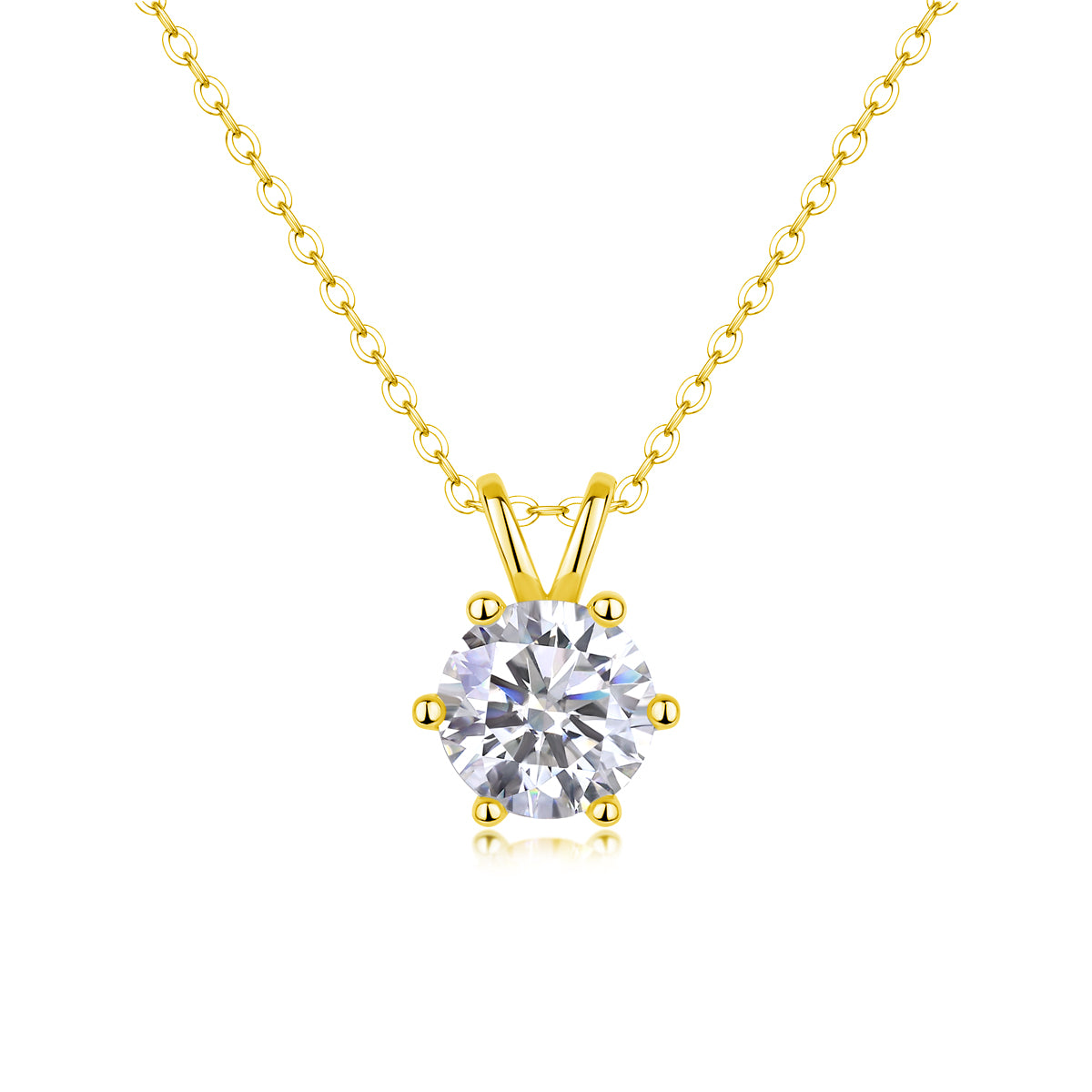 Capella Moissanite Necklace - 2ct Silver Platinum