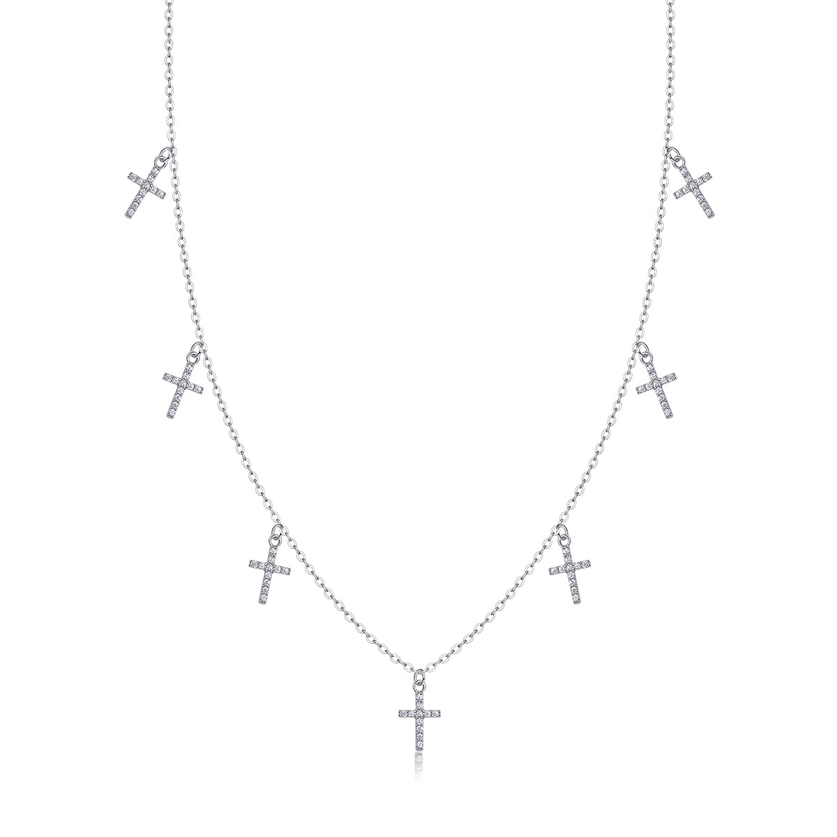 Heaven's Blessing Moissanite Necklace Silver