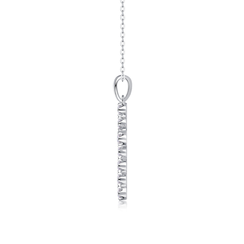 Imperial Cross Necklace Moissanite Silver 40cm