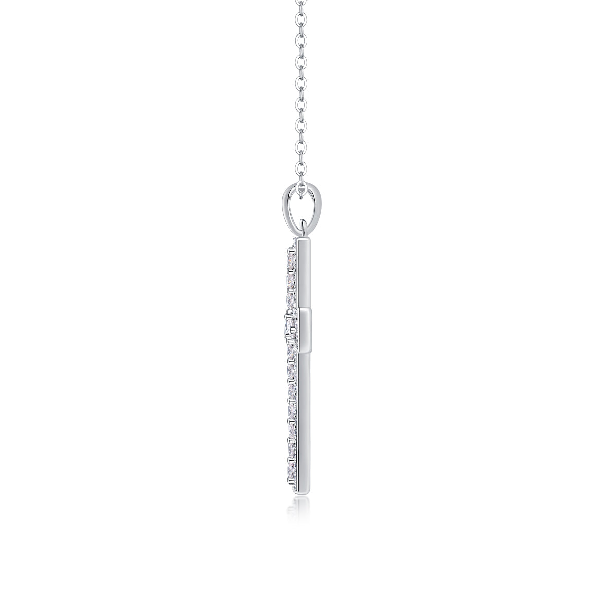 Divine Grace Moissanite Necklace - Silver 40cm