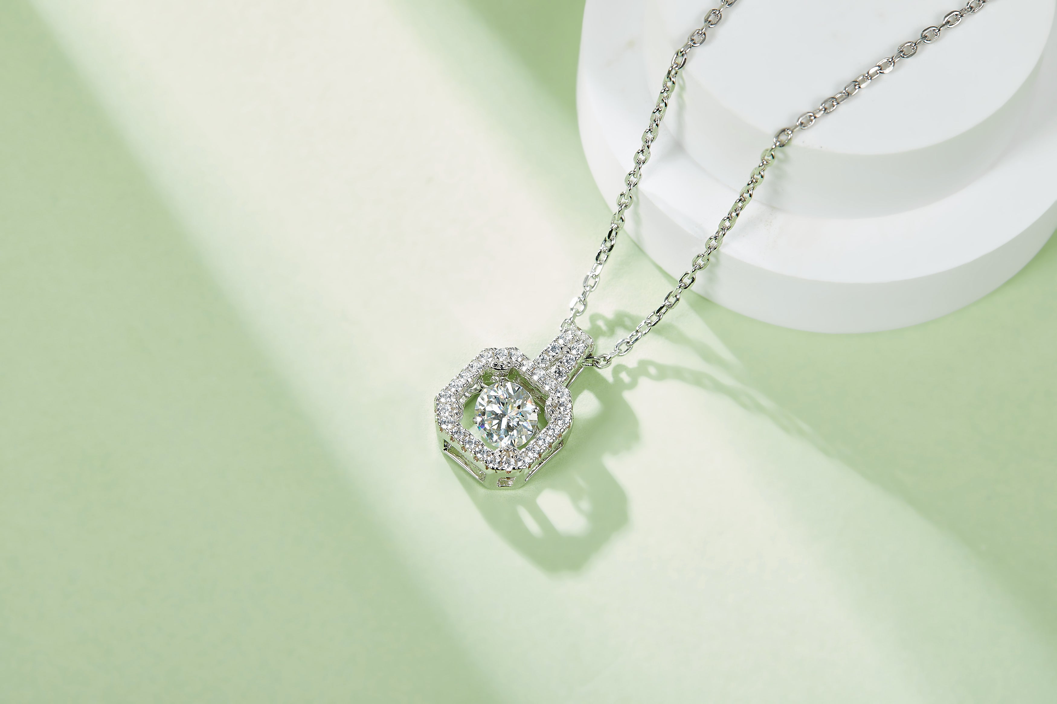 Metallic Muse Moissanite Necklace 0.5ct Silver