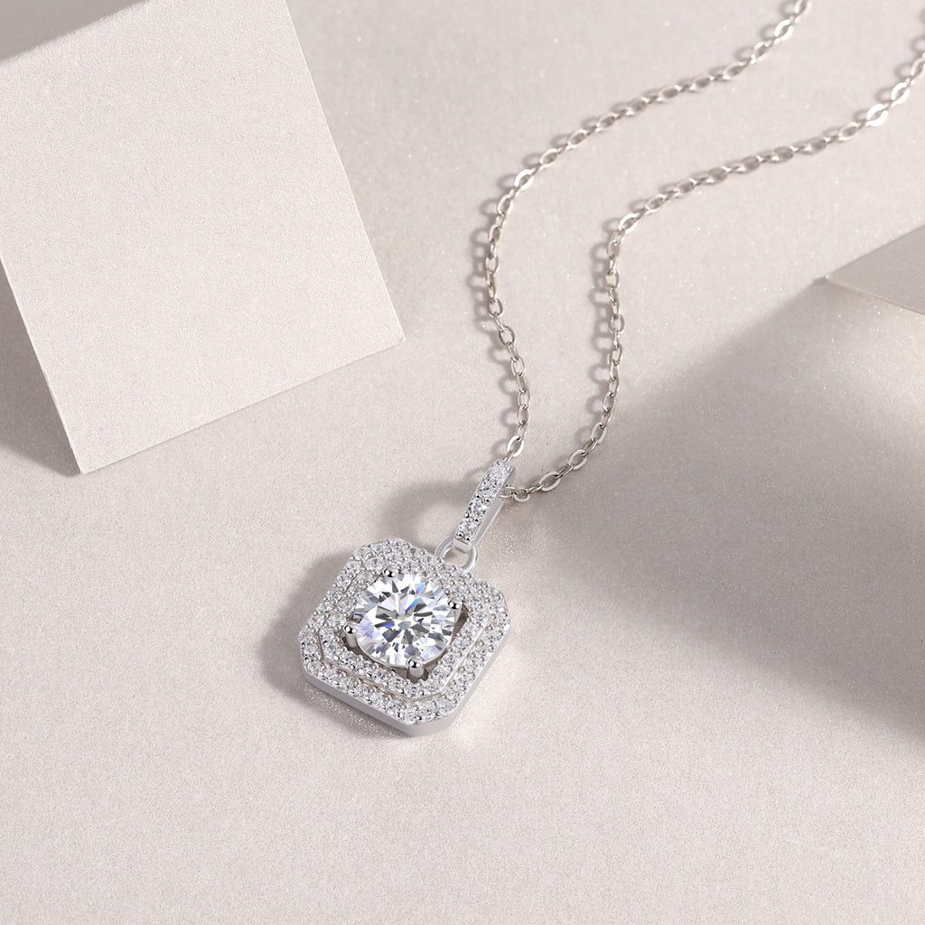 Amulet Vision Necklace - Moissanite 1ct Silver 40cm