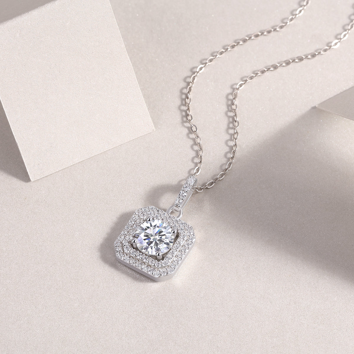 Amulet Vision Necklace - Moissanite 1ct Silver 40cm
