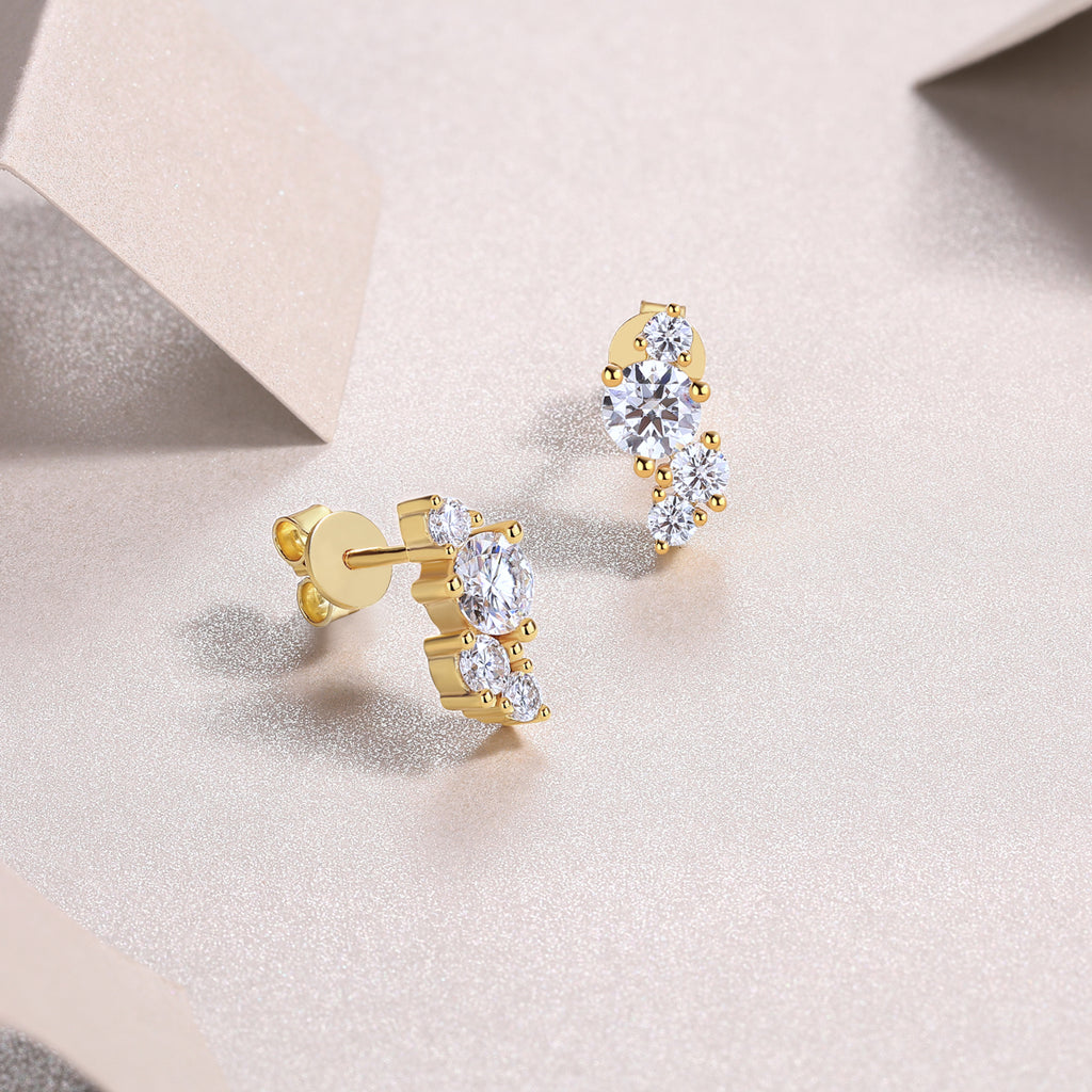 Silk Road Moissanite Stud Earrings - 0.5ct Gold
