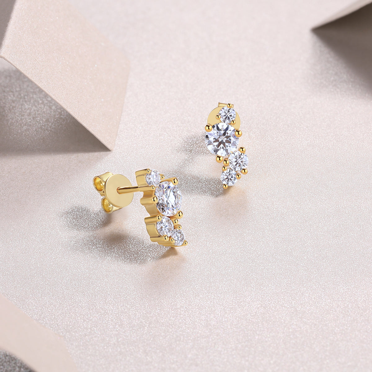 Silk Road Moissanite Stud Earrings - 0.5ct Gold