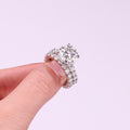 Time Vow Moissanite Ring Set 5ct Silver