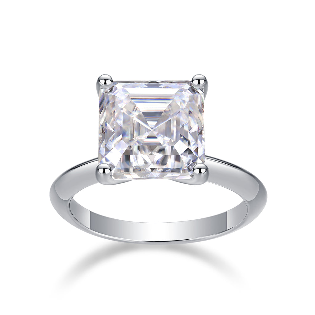 Antares Moissanite Fire Ring - Silver Square 10mm