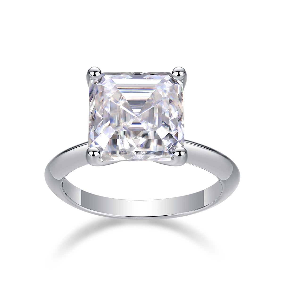 Antares Moissanite Fire Ring - Silver Square 10mm