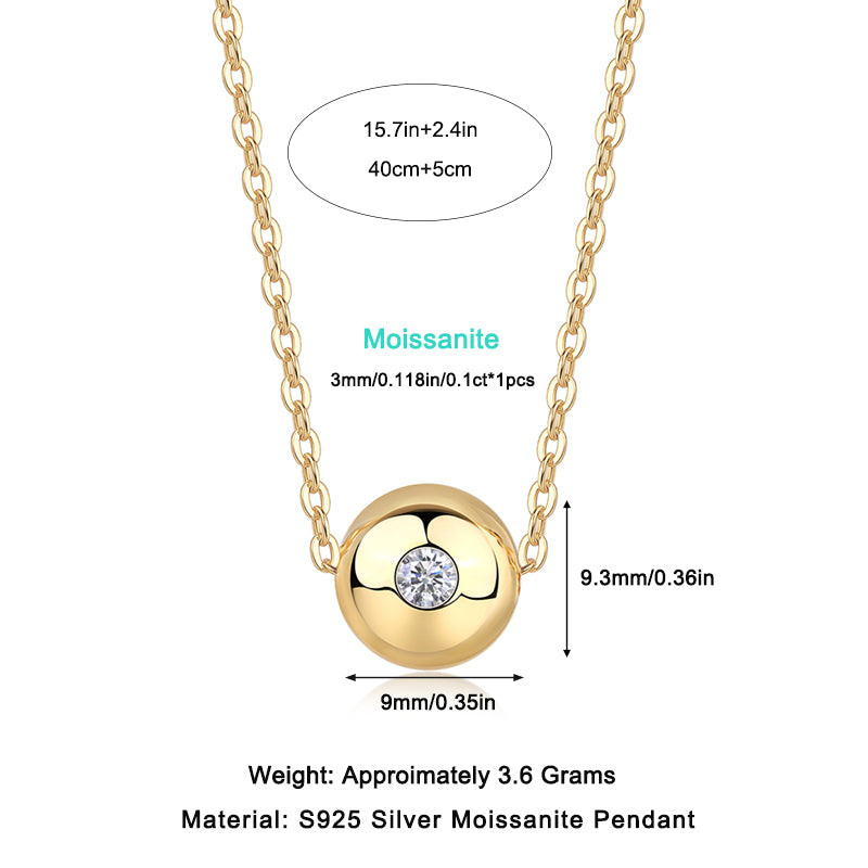 Rigil Kent Moissanite Necklace Gold-Plated 0.1ct