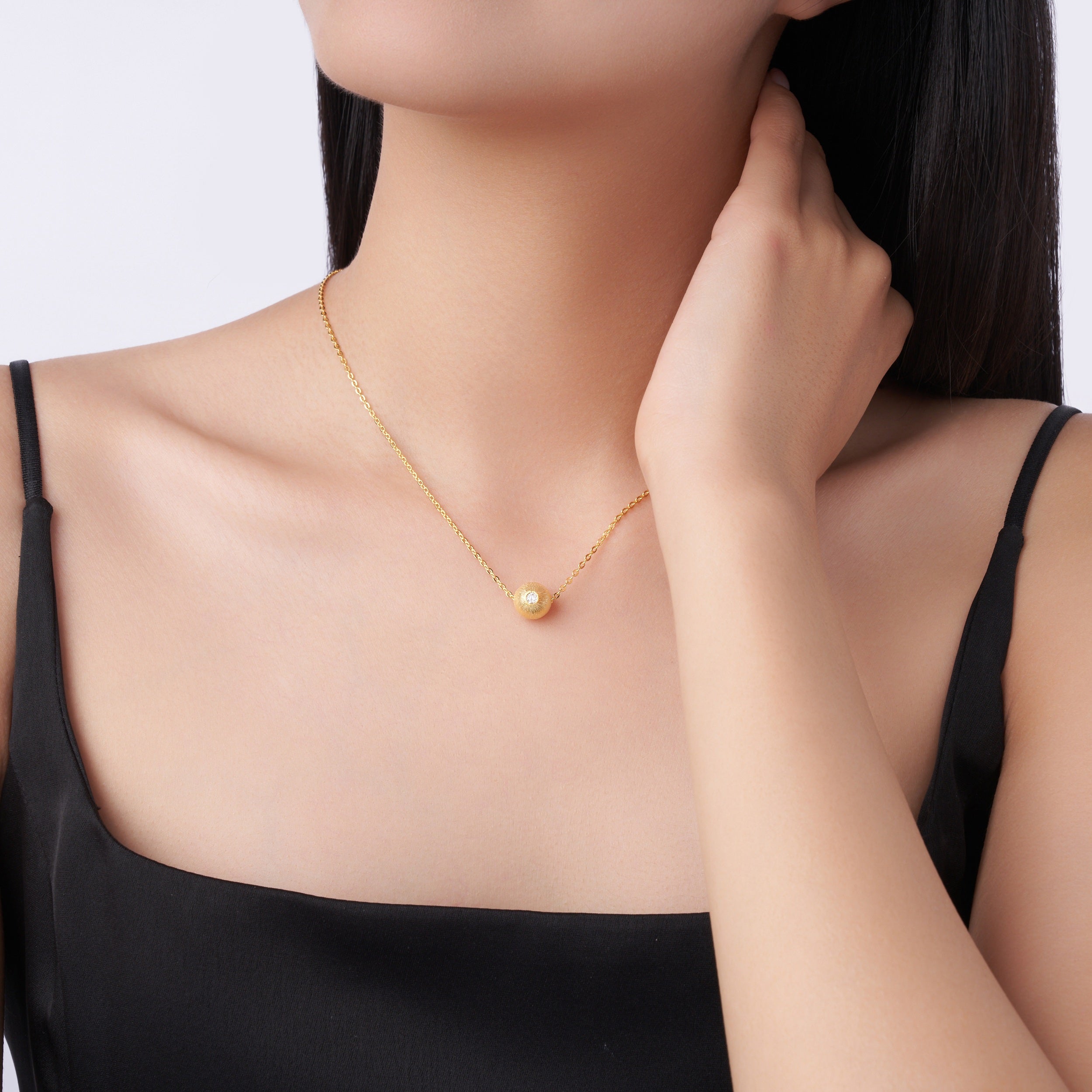 Rigil Kent Moissanite Necklace Gold-Plated 0.1ct