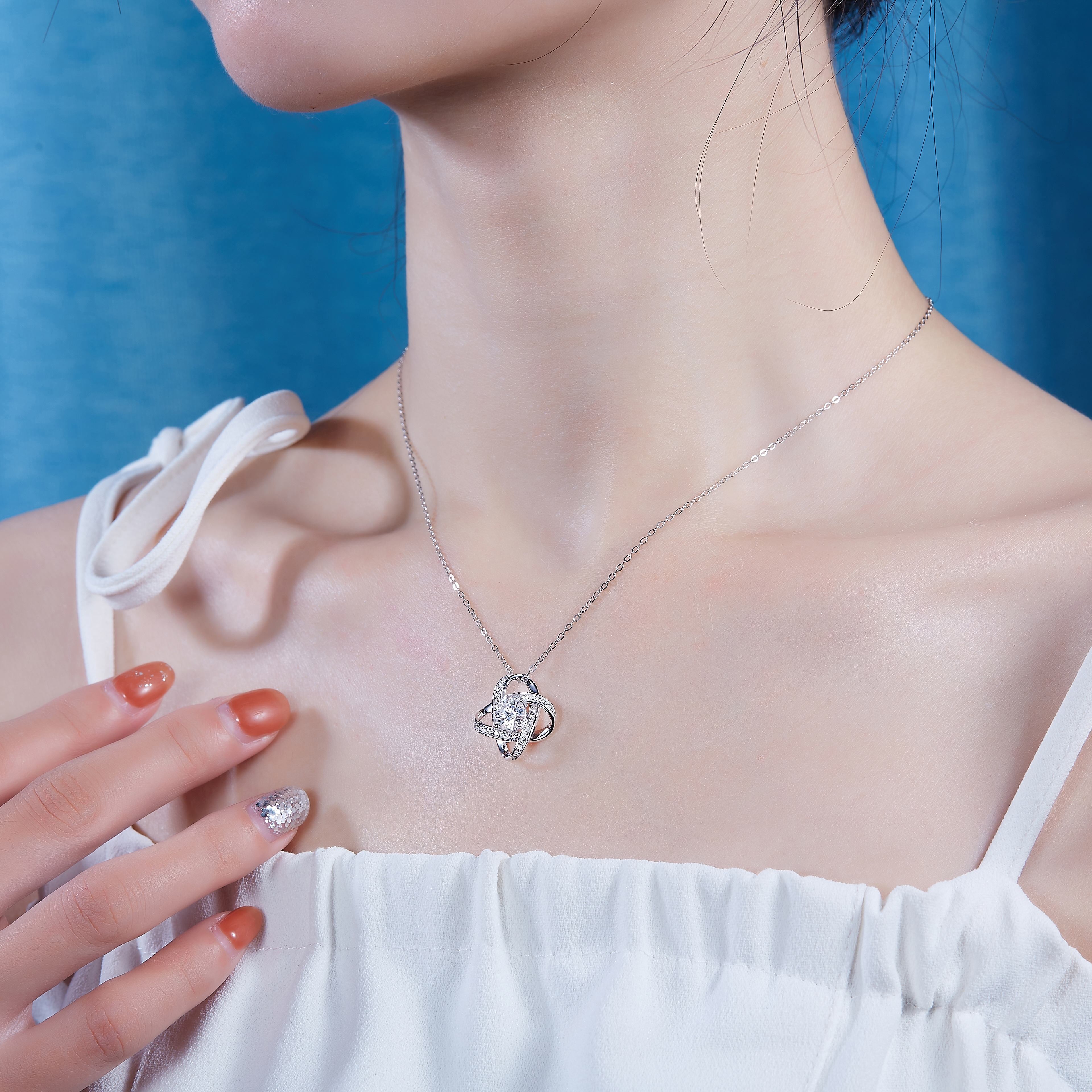 Lunar Cycle Necklace Moissanite 1ct Silver