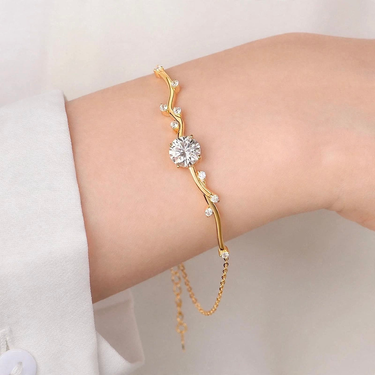 Vine Branch Moissanite Bracelet