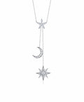Minimalist Moissanite Silver Pendant Necklace Set
