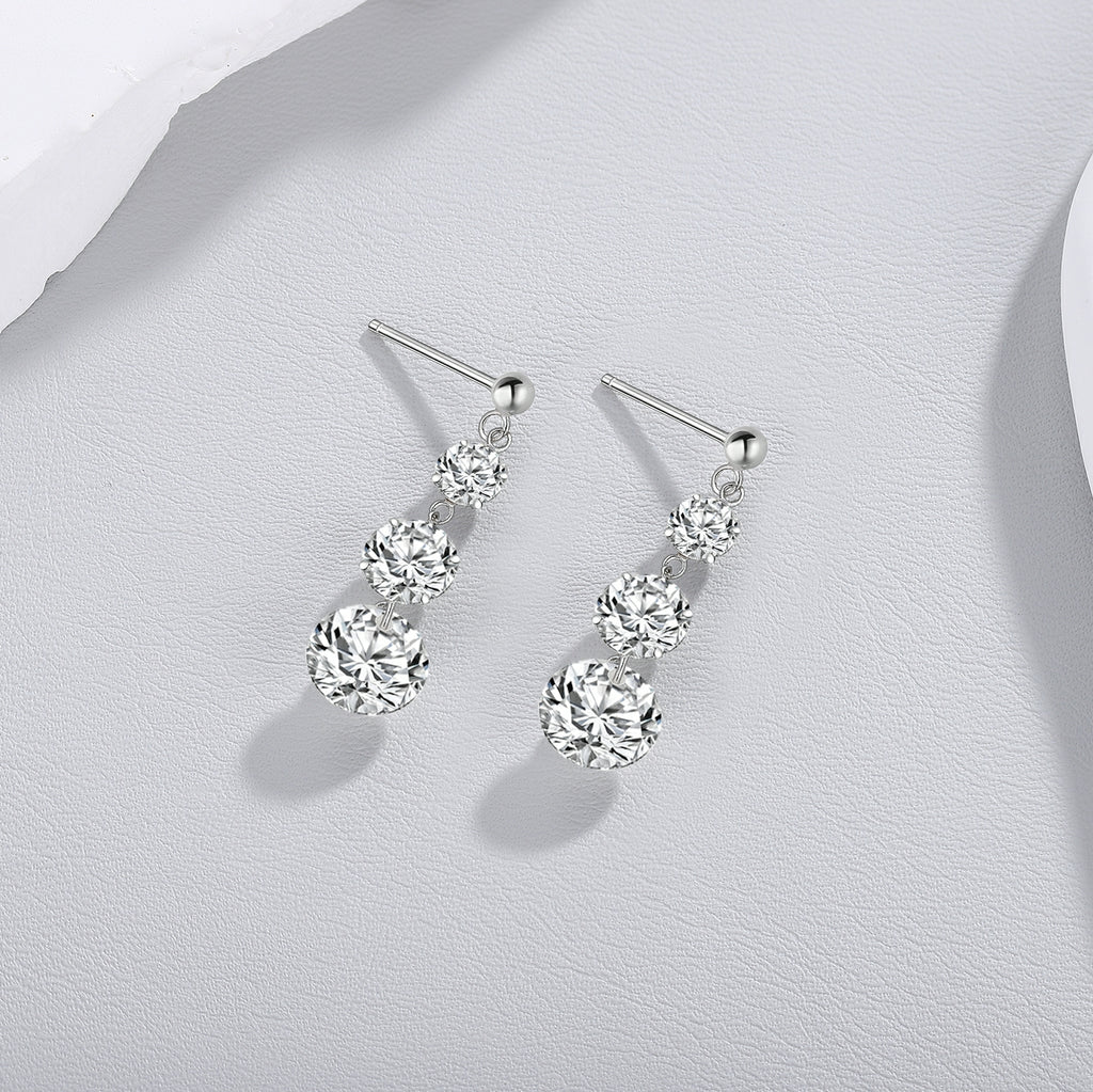 Moissanite Earrings 2ct Platinum Silver