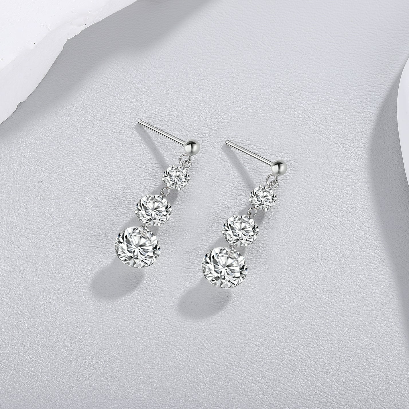 Moissanite Earrings 2ct Platinum Silver